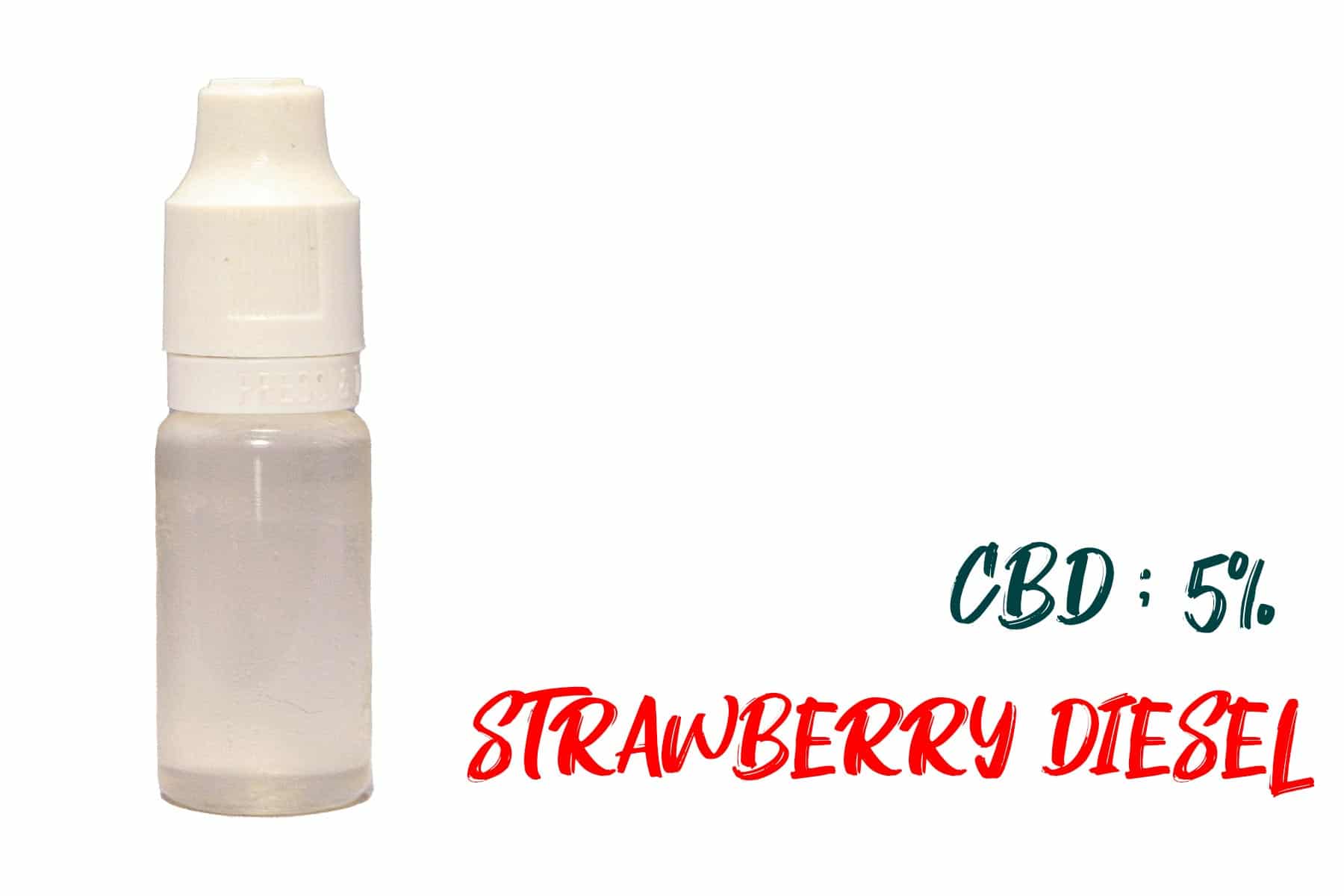 liquide pour cigarette electronique goût strawberry diesel au taux de 5% de CBD et 0% de THC