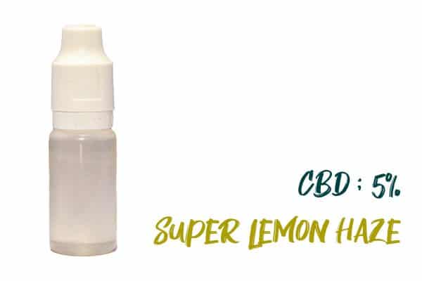 liquide pour cigarette electronique goût super lemon haze au taux de 5% de CBD et 0% de THC